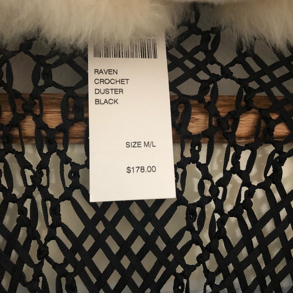 Chico’s Black crochet duster